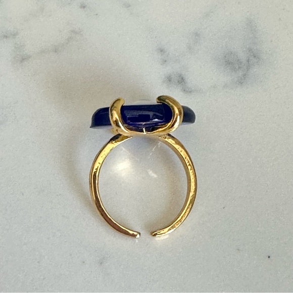 2/$30🌵 Evil Eye Stone Ring Gold Color Adjustable Lucky Symbol Egyptian Jewelry - Picture 8 of 8